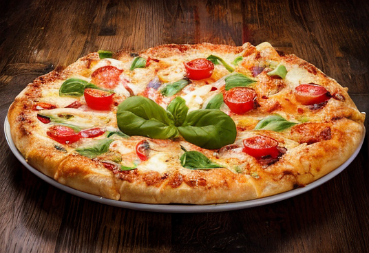 Pizza de albahaca